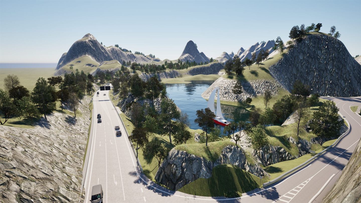 BIM model dopravní stavby, vizualizace silničního tělesa z Autodesk Civil 3D