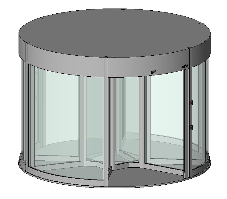BIM rodina karuselových dveří pro Autodesk Revit