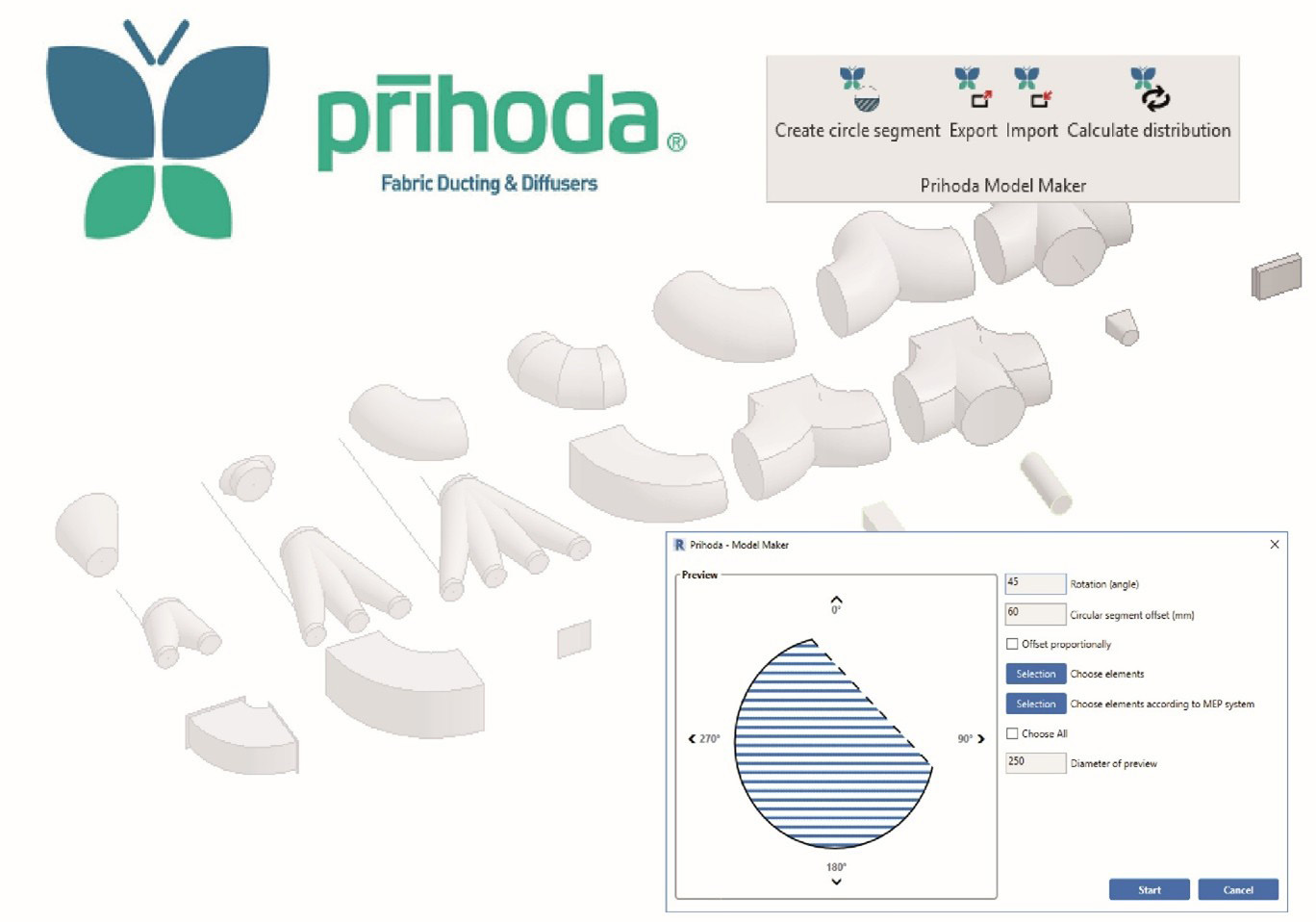 Doplněk Příhoda model maker pro Autodesk Revit.