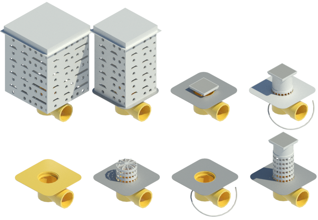 Výrobce, sortiment jako BIM rodiny Sada BIM rodin střešních a terasových vpustí TOPWET pro Autodesk Revit